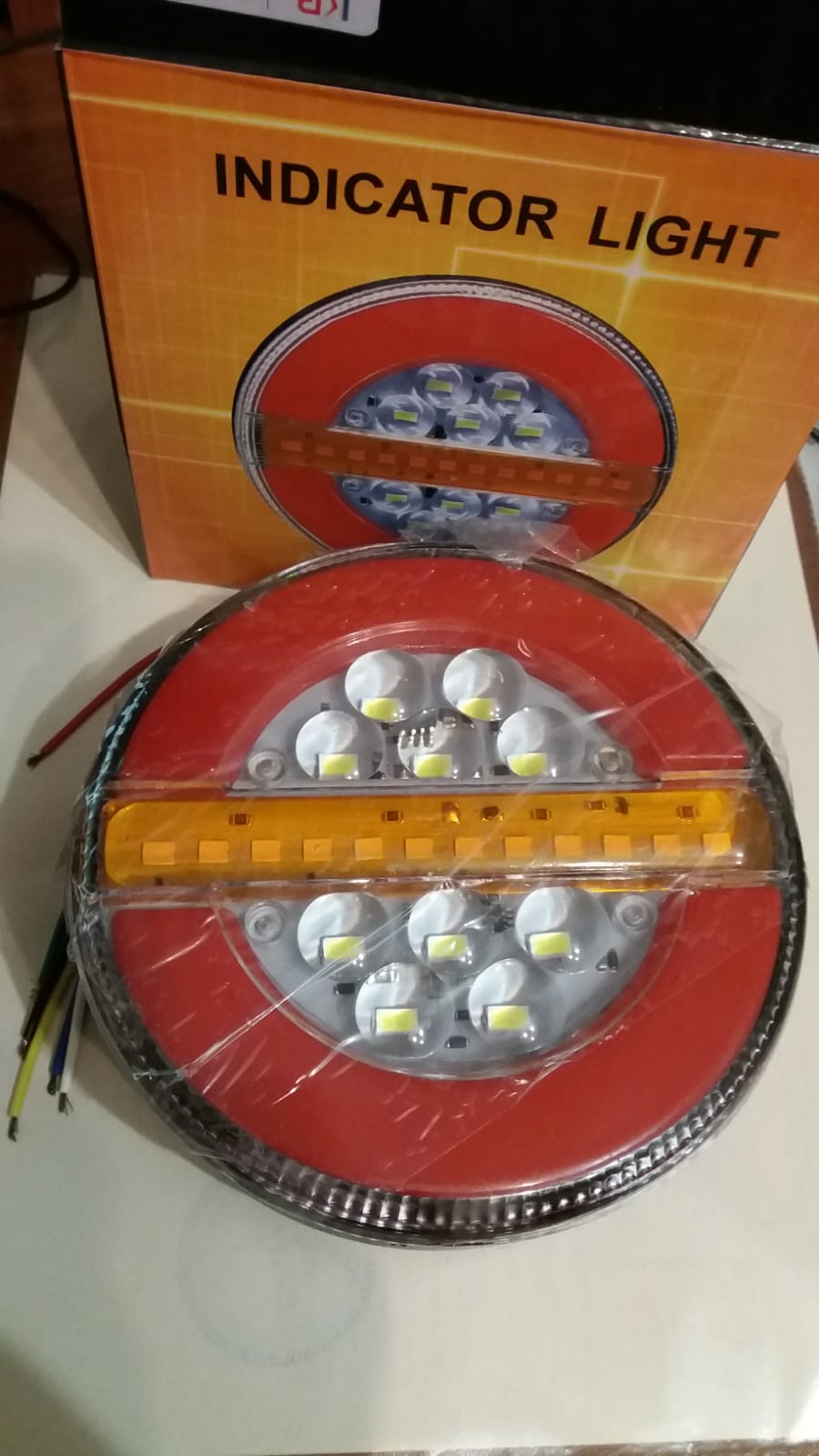 Фонарь задний LED 24V, d=140mm (желтый поворотник)4778