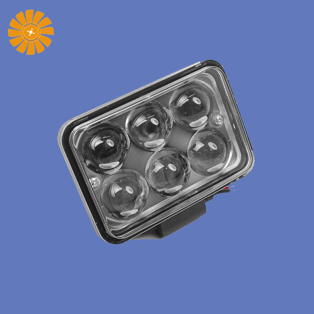 Фара светодиодный 12/24V 18W ЛИНЗА прямоугольная 6LED,110х90х55.3493