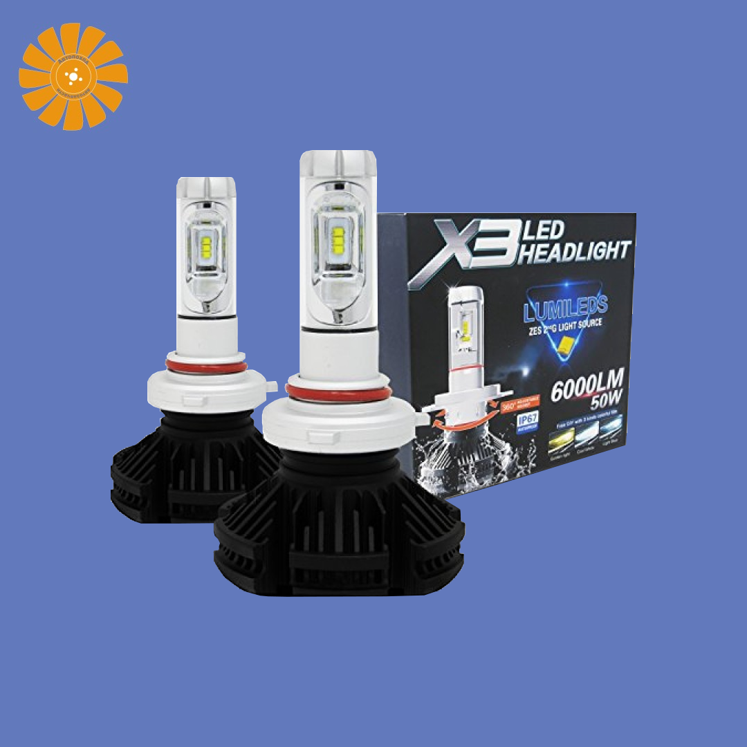 Автолампа светодиодная, комплект 2шт, Н7, LED, 12V, X3