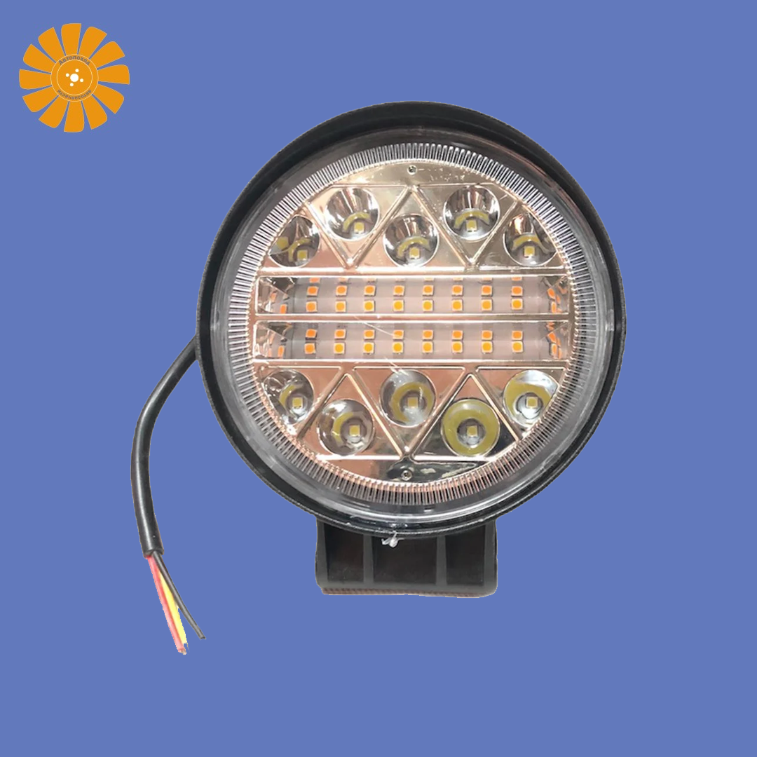 Маяк, фара 10-30V, 180W, 42-SMD, жёлтый цвет, круглый, (115х115х40), 3807